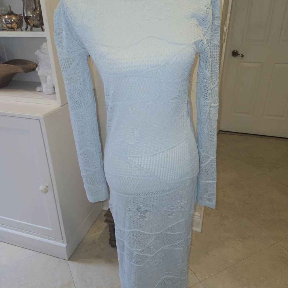 Zara Light Blue Long Sleeve Dress